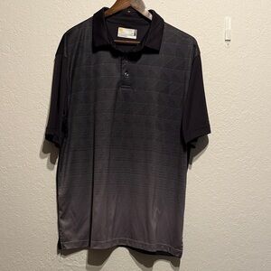 Nicklaus Dark Gray Black Gradient StayDri Polo Shirt Mens Large Golf Performance